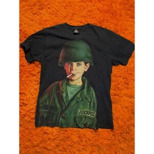 Juxtapoz Magazine Graphic T-Shirt Mens Black Military Boy Art Tee Skull Logo